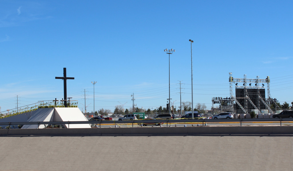 El lugar donde Su Santidad oró por migrantes y victimas de violencia un día antes de la misa culminante en Ciudad Juárez