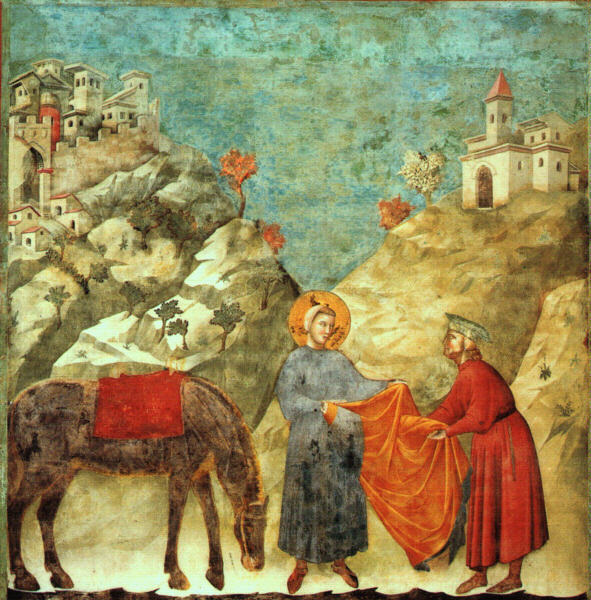 Giotto_-_Legend_of_St_Francis_-_-02-_-_St_Francis_Giving_his_Mantle_to_a_Poor_Man