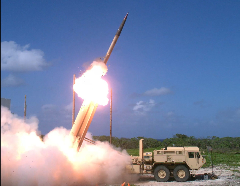 A Terminal High Altitude Area Defense (THAAD) interceptor is launched from a THAAD battery located on Wake Island, during Flight Test Operational (FTO)-02 Event 2a, conducted Nov. 1, 2015. During the test, the THAAD system successfully intercepted two air-launched ballistic missile targets.
